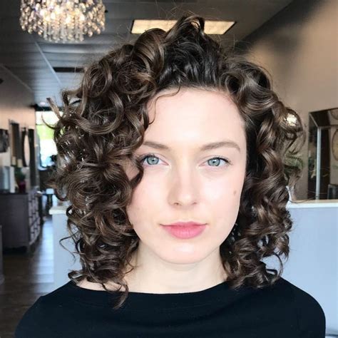 medium curly hairstyles|shoulder length curly brown hair.